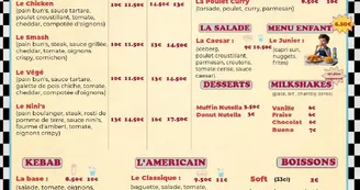 restaurant Nini's - carte complète du mardi soir, mercredi soir, jeudi soir et samedi midi